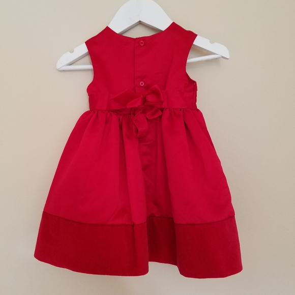 Carters red velvet holiday dress 12 mos - Picture 3 of 4